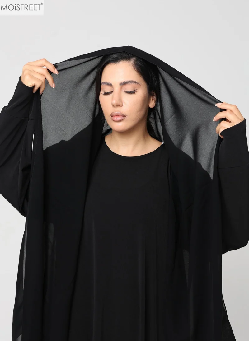 Moistreet MOiSTREET Hijab Black Chiffon