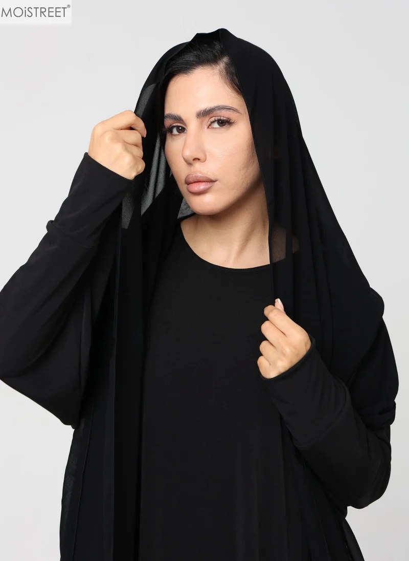 Moistreet MOiSTREET Hijab Black Chiffon