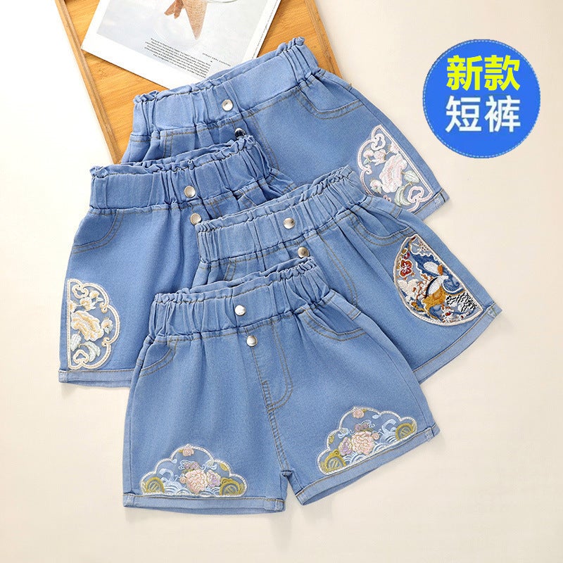 Children'S Wear Denim Shorts Summer Thin Outer Wear Baby Loose Large Children'S Casual Children'S Summer Shorts For Girls - Image 4