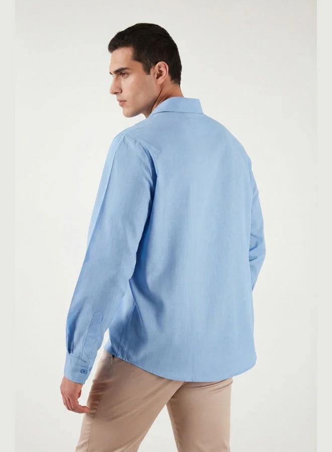 Buratti  Buratti Cotton and Linen Blend Regular Fit Classic Collar Long Sleeve Shirt Men's SHIRT CF26S1210134 for Men | Best Price UAE