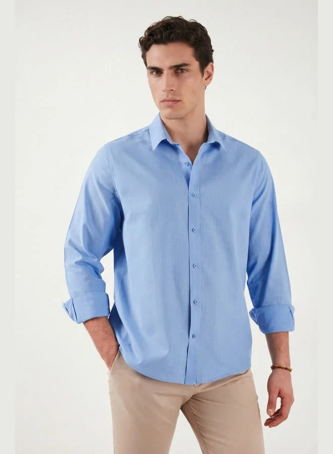 Buratti  Buratti Cotton and Linen Blend Regular Fit Classic Collar Long Sleeve Shirt Men's SHIRT CF26S1210134 for Men | Best Price UAE