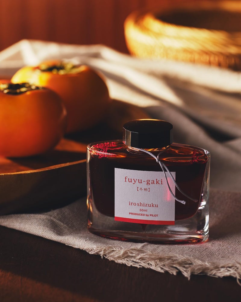 Pilot Iroshizuku Fountain Pen Ink - 50 ml Bottle - Fuyu-gaki Persimmon (Vermilion Red Orange) (Japan Import) - Image 2