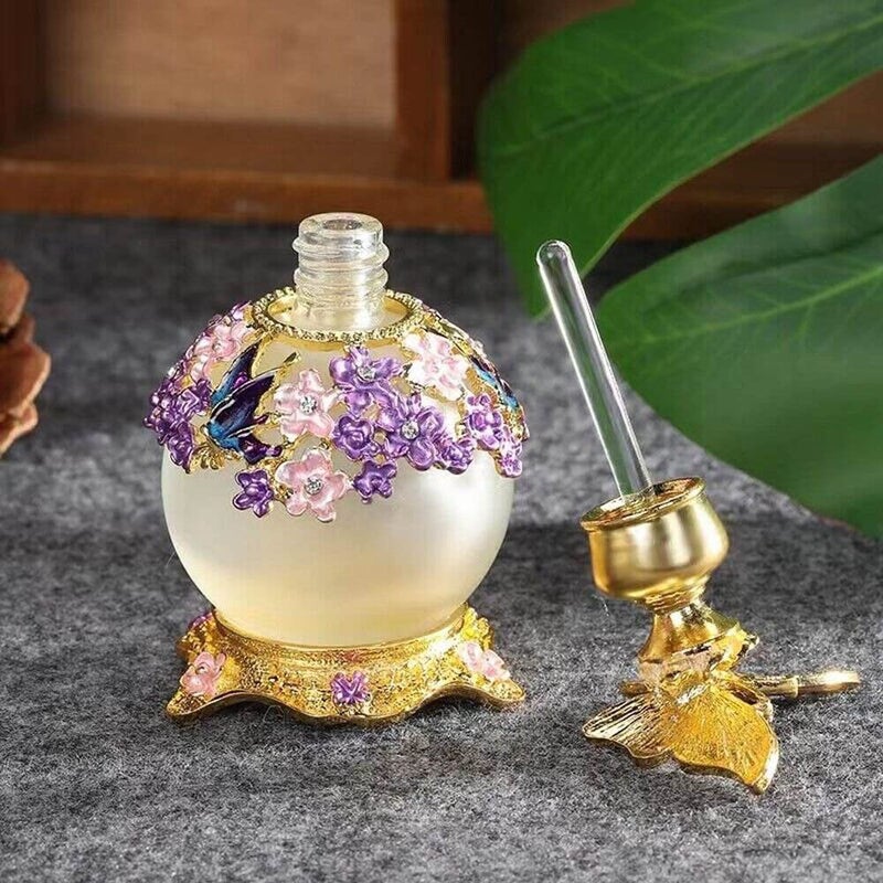 TEAMWILL زجاجة عطر بنفسجي قديم 25 مل على شكل فراشة للسيدات، زجاجة زيت أساسية قابلة لإعادة الاستخدام للزينة - Image 4
