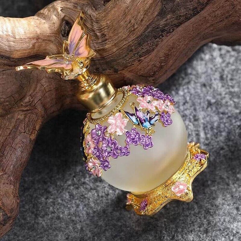 TEAMWILL زجاجة عطر بنفسجي قديم 25 مل على شكل فراشة للسيدات، زجاجة زيت أساسية قابلة لإعادة الاستخدام للزينة - Image 5