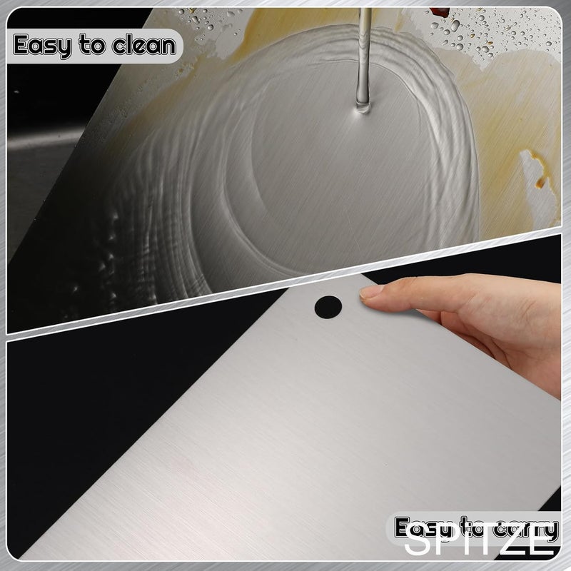 SPITZE Chopping Board for Kitchen | 304 Stainless Steel Cutting Board for Vegetables, Meat, Fruits and Dough Making | Heavy Duty Steel Chopping Board (Small 25x15 cm) - Image 4