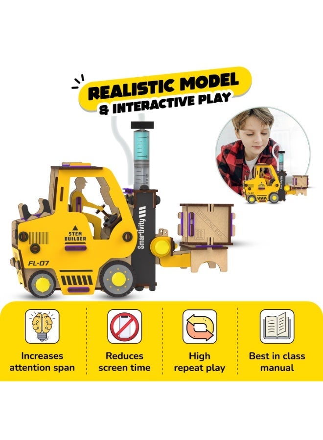 Smartivity Hydraulic Forklift DIY STEM Educational Toy Kit for Kids | Wooden Learning Toy | Build & Play | Gift for Boys & Girls - Image 2