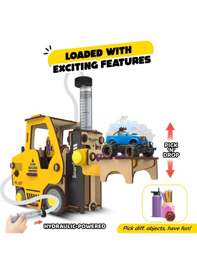Smartivity Hydraulic Forklift DIY STEM Educational Toy Kit for Kids | Wooden Learning Toy | Build & Play | Gift for Boys & Girls - Image 4