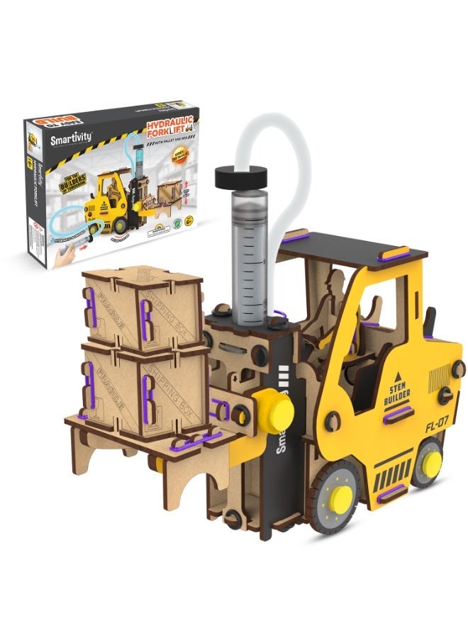 Smartivity Hydraulic Forklift DIY STEM Educational Toy Kit for Kids | Wooden Learning Toy | Build & Play | Gift for Boys & Girls - Image 1