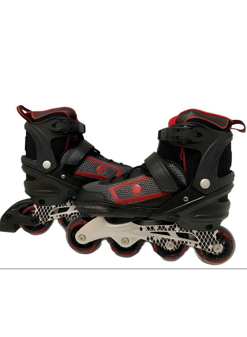 TA SPORT Sport Adjustable Adult Inline Skates, Black/Red - Image 2