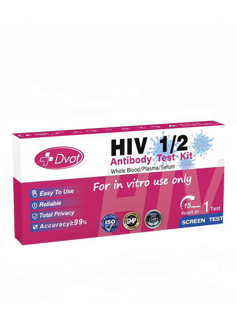 Dvot HIV 1/2 Antibody Test Kit, For Home Use And Clinic Use， Results Are Available In 15 Minutes  - Image 1