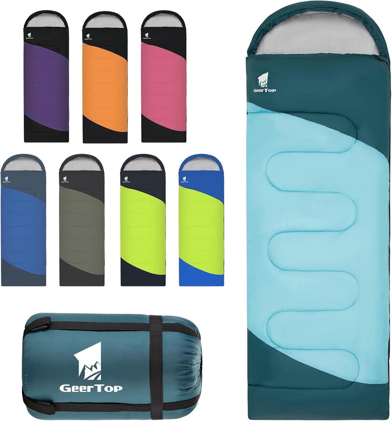 GEERTOP Backpacking Sleeping Bag for Camping, Lightweight Sleeping Bags for Adults Kids Summer Warm Cold Weather Hiking Travel - Image 1