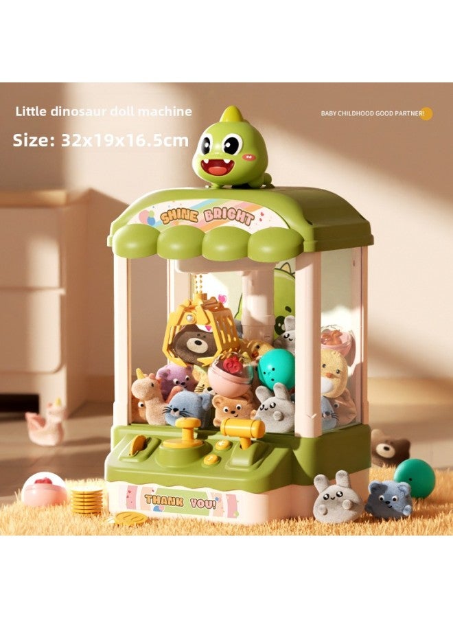 Children's Mini Capsule Toy Crane Game Small Home Use Coin Operated Doll Grabber Machine For Boys Girls Toy Trendsetter-Color:English Express Box (green Dinosaur) 10 Eggs + 10 Dolls-Specifications:S - Image 1
