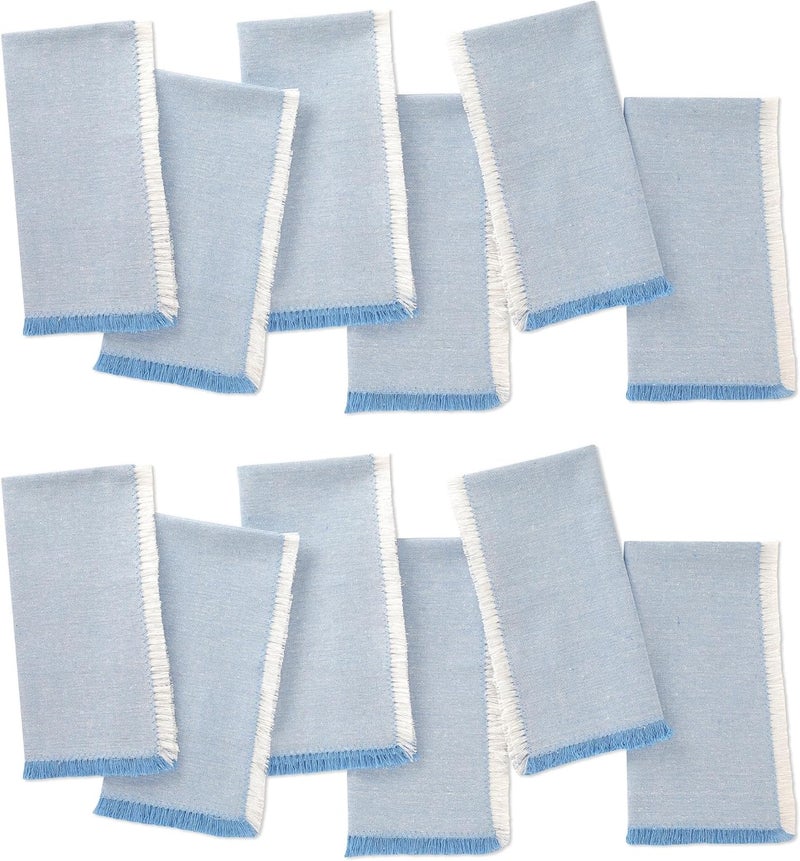 Folkulture Cloth Napkins Set of 12 Cotton  18 X 18 Dinner Napkin or Table Napkins for Parties  Decorative Napkin Washable for Guests  Reusable Linen Napkins for Home Dcor Aqua Blue - Image 1