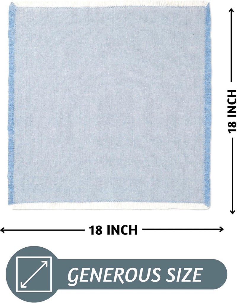 Folkulture Cloth Napkins Set of 12 Cotton  18 X 18 Dinner Napkin or Table Napkins for Parties  Decorative Napkin Washable for Guests  Reusable Linen Napkins for Home Dcor Aqua Blue - Image 3