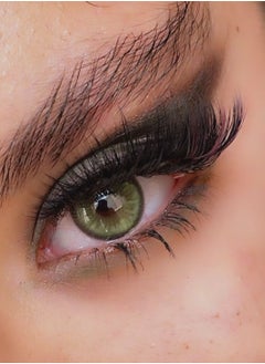 Unibling Dawn Green Yearly Colored Contact Lenses, Unisex Cosmetic Contact Lenses, Enlargement Collection, Dark Green, With Case  - Image 5
