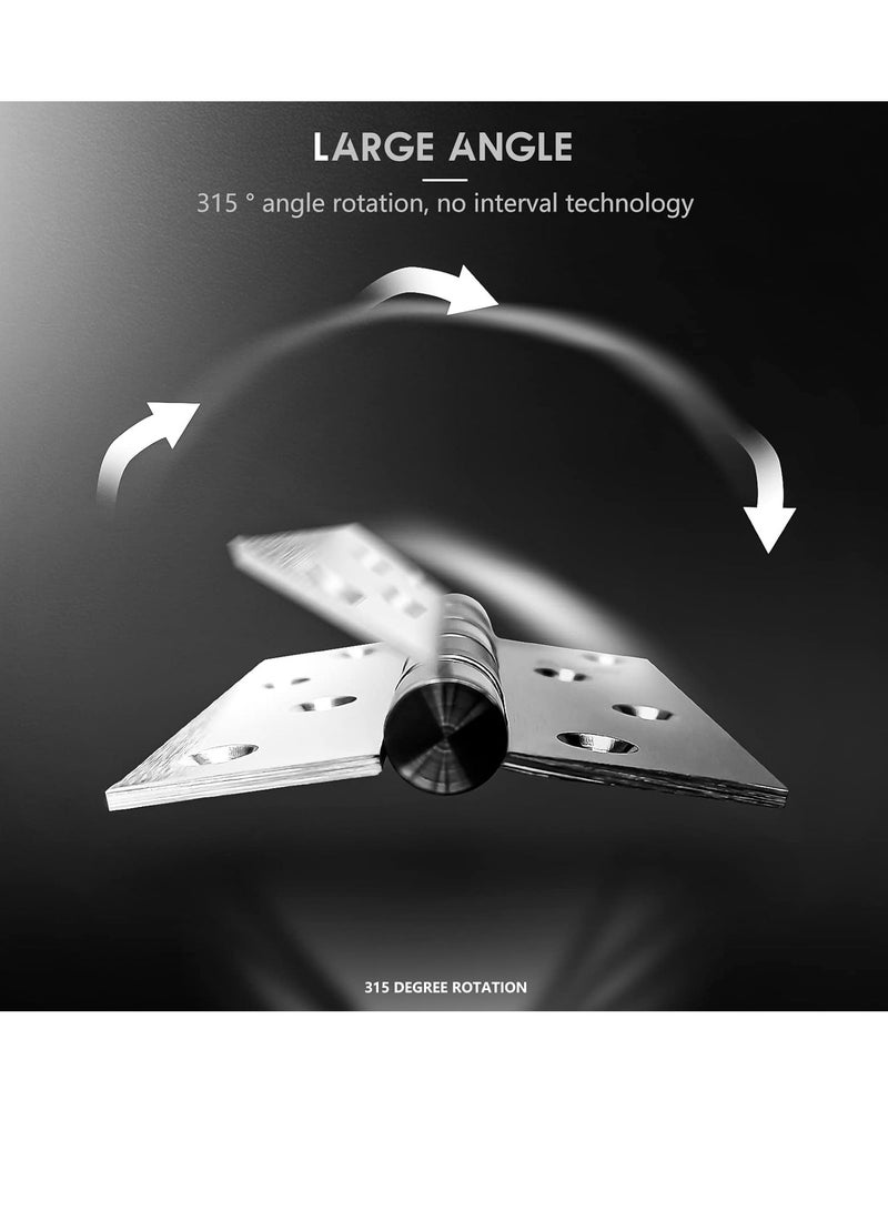 GOMETY Stainless Steel Door Hinges 4inches x 3inches with Soft Close Ball Bearing - Squared Conners - Brushed Finish (Pack of 2) - Image 3