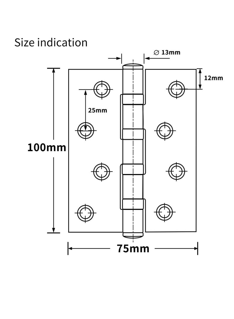 GOMETY Stainless Steel Door Hinges 4inches x 3inches with Soft Close Ball Bearing - Squared Conners - Brushed Finish (Pack of 2) - Image 5
