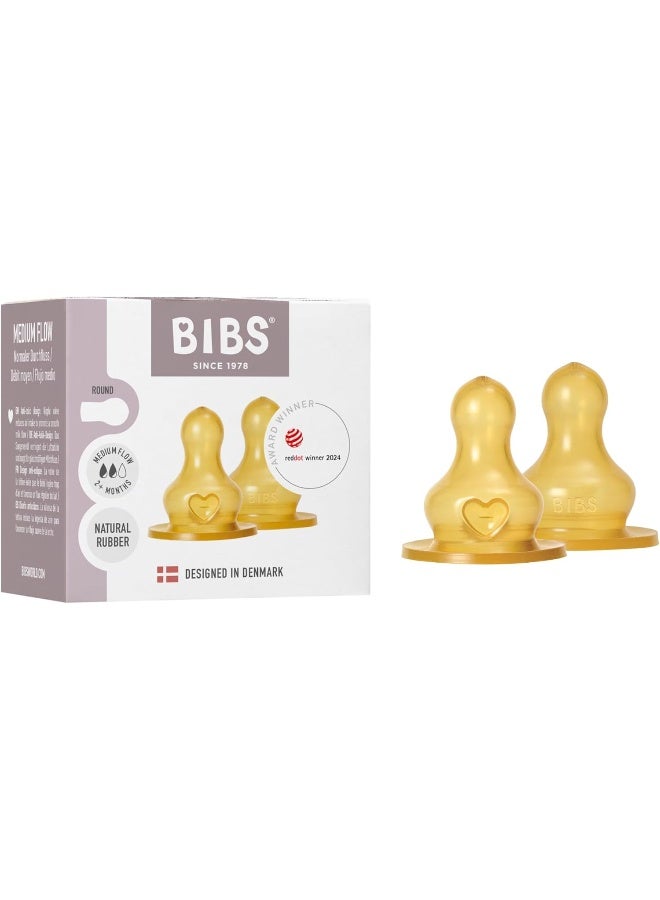 BIBS Bottle 2-Pack. Anti-Colic. Extra for BIBS Baby Bottles. Round - Natural Rubber Latex, Medium Flow - Image 1