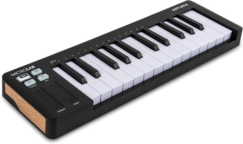 Arturia MicroLab mk3 Compact Touch Dynamic MIDI Controller Keyboard with 25 Keys, Dual Touch Strips, Chord Mode, Sustained Pedal Input - Black - Image 3