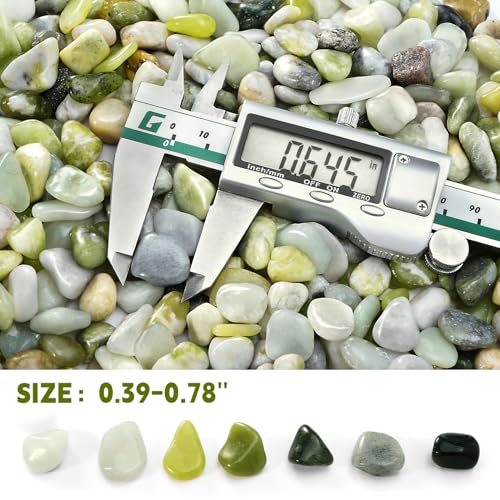 RUOJAS 22 lb Jade Pebbles for Indoor Plants 12 Inch Polished Decorative Pebbles for Vase Bamboo Succulent Garden Landscape Decoration River Stone - Image 3