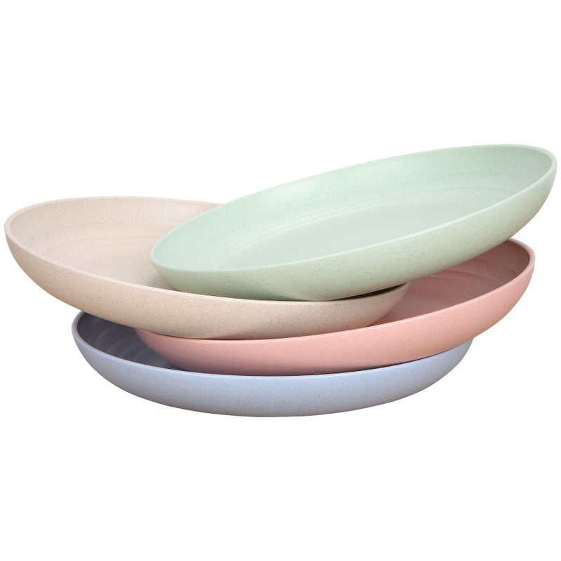 LuckyZone 88 Inches Unbreakable Wheat Straw Plates  Reusable Plate Set  Dishwasher  Microwave Safe  Perfect for Dinner Dishes  Healthy BPA Free  EcoFriendly 88 Inches