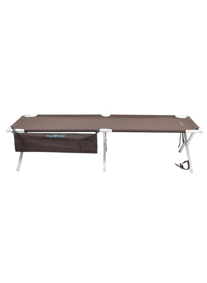 AL SANIDI Camping Cot, Travel Cot for Camping,  Brown, Size 80*210 Cm  - Image 2