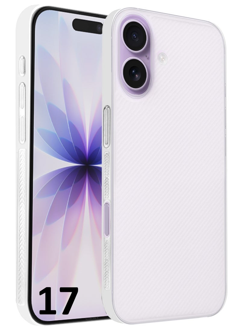 2 Packs Case Cover for iPhone 17 - Sturdy Durable Ultra-Thin Case - Air Skin Line Design Transparent Back Cover - Drop Protection Cover with 3D Screen Protector - White - Image 3