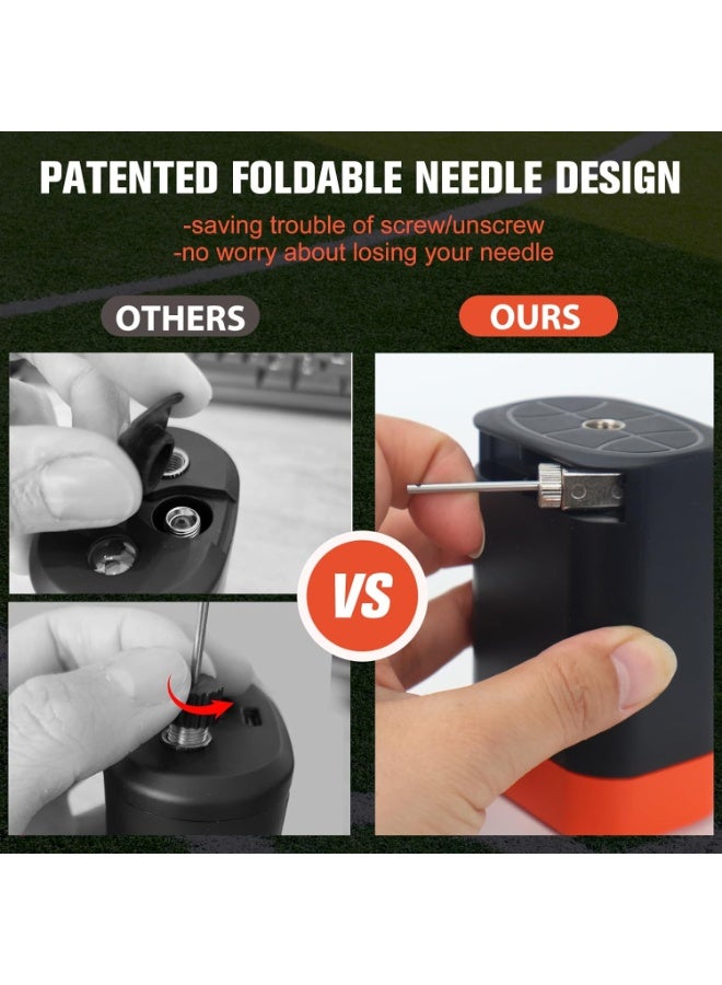 LBMT مضخة نفخ وتفريغ كهربائية محمولة مع إبرة قابلة للطي،مضخة هواء كروية رياضية تعمل بالبطارية قابلة لإعادة الشحن مع مقياس ضغط لكرة القدم وكرة السلة والرجبي - Image 2