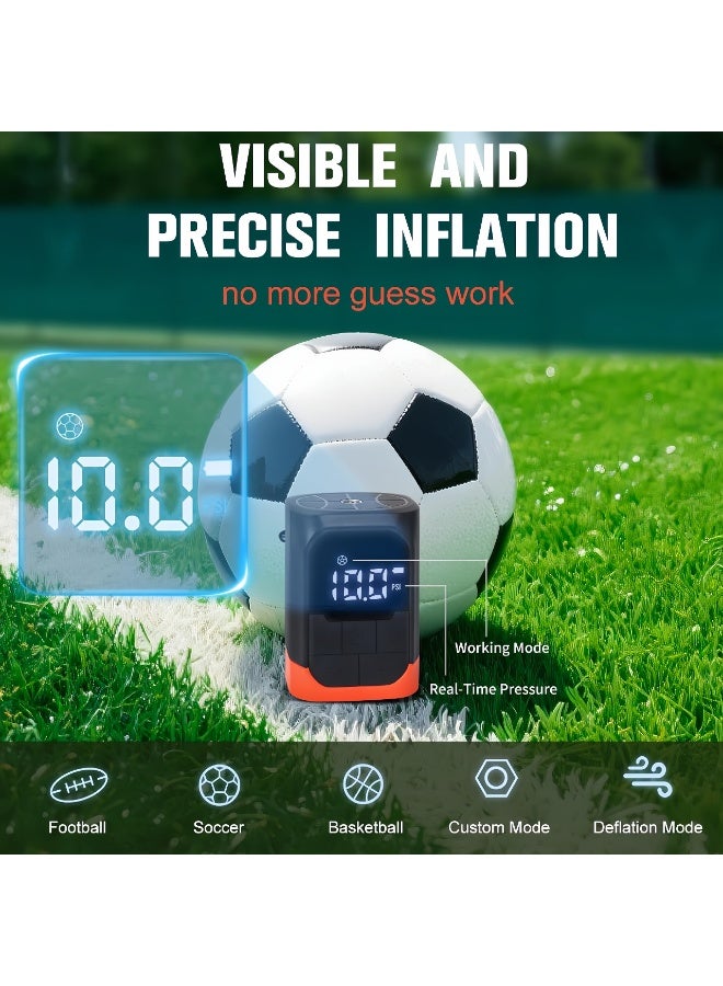 LBMT مضخة نفخ وتفريغ كهربائية محمولة مع إبرة قابلة للطي،مضخة هواء كروية رياضية تعمل بالبطارية قابلة لإعادة الشحن مع مقياس ضغط لكرة القدم وكرة السلة والرجبي - Image 3