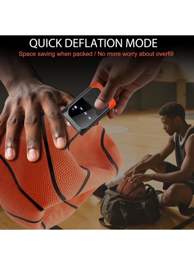 LBMT مضخة نفخ وتفريغ كهربائية محمولة مع إبرة قابلة للطي،مضخة هواء كروية رياضية تعمل بالبطارية قابلة لإعادة الشحن مع مقياس ضغط لكرة القدم وكرة السلة والرجبي - Image 4