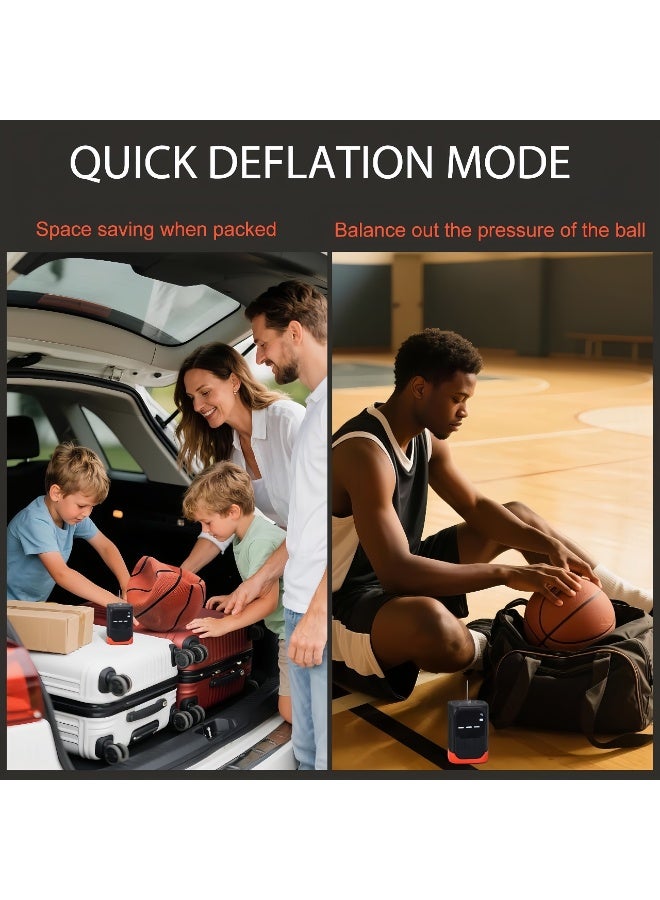 LBMT مضخة نفخ وتفريغ كهربائية محمولة مع إبرة قابلة للطي،مضخة هواء كروية رياضية تعمل بالبطارية قابلة لإعادة الشحن مع مقياس ضغط لكرة القدم وكرة السلة والرجبي - Image 5