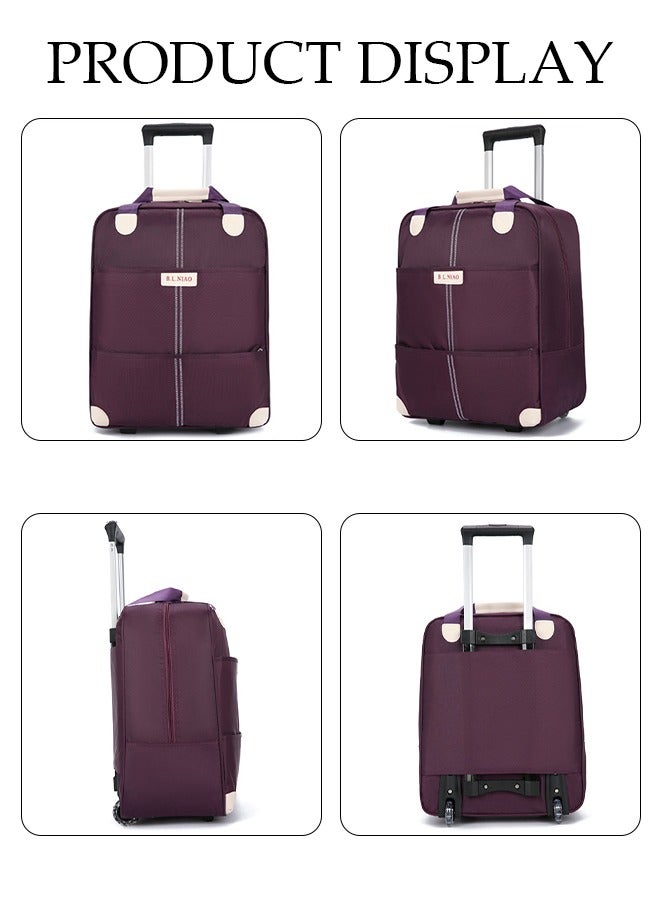 DUNISO Expandable Lightweight Pull Rod Bag Carry-On Luggage Men's and Women's Carrying Canvas Duffel Bag, 2 Piece Set(Tote and Trolley Suitcase) - Image 3