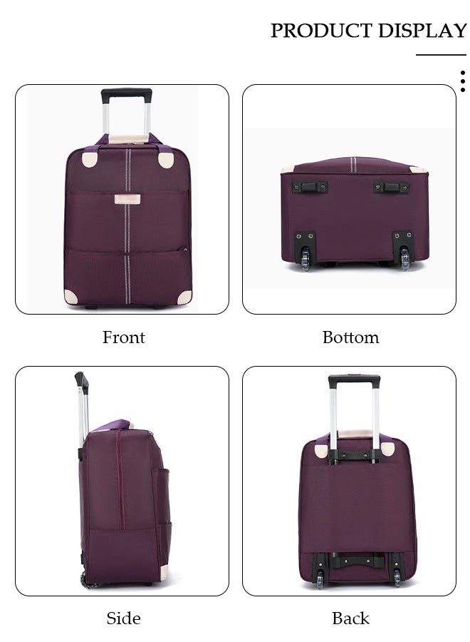 DUNISO Expandable Lightweight Pull Rod Bag Carry-On Luggage Men's and Women's Carrying Canvas Duffel Bag, 2 Piece Set(Tote and Trolley Suitcase) - Image 3