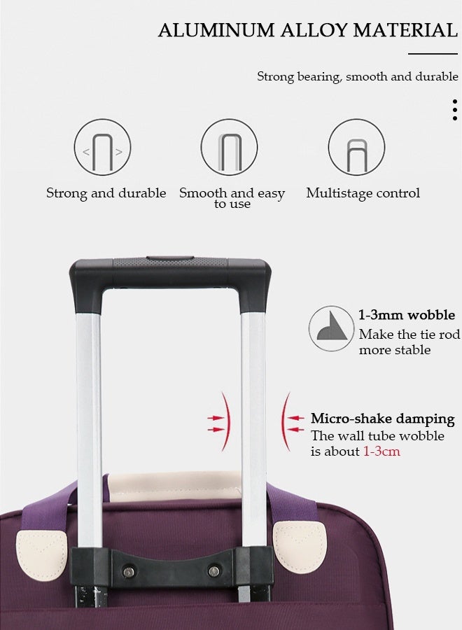 DUNISO Expandable Lightweight Pull Rod Bag Carry-On Luggage Men's and Women's Carrying Canvas Duffel Bag, 2 Piece Set(Tote and Trolley Suitcase) - Image 4