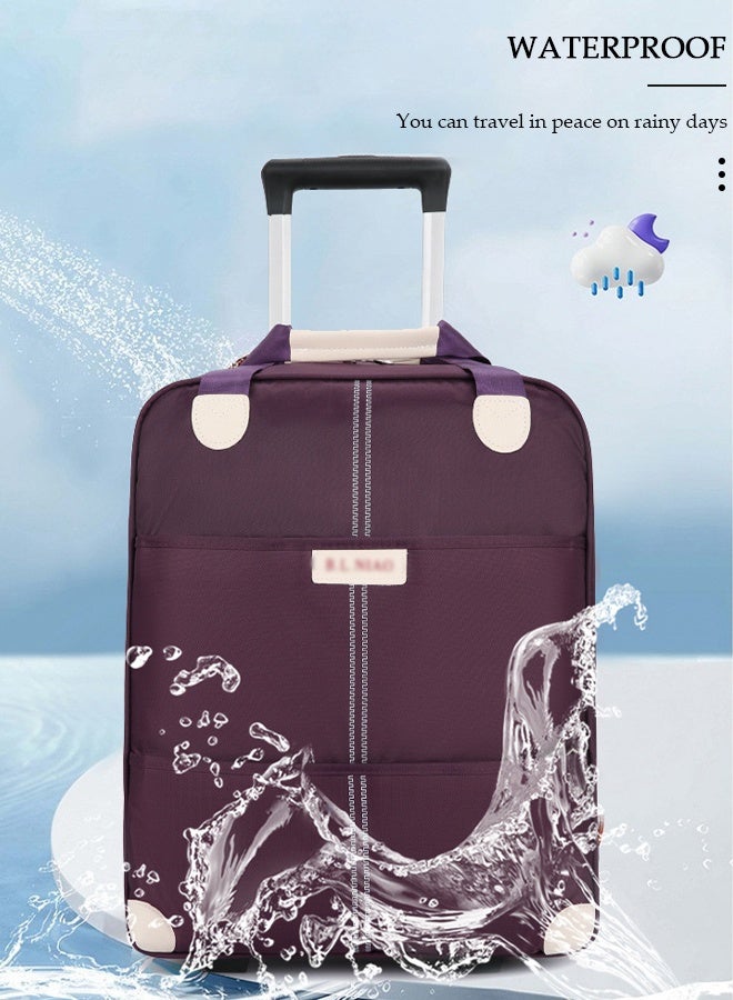 DUNISO Expandable Lightweight Pull Rod Bag Carry-On Luggage Men's and Women's Carrying Canvas Duffel Bag, 2 Piece Set(Tote and Trolley Suitcase) - Image 5