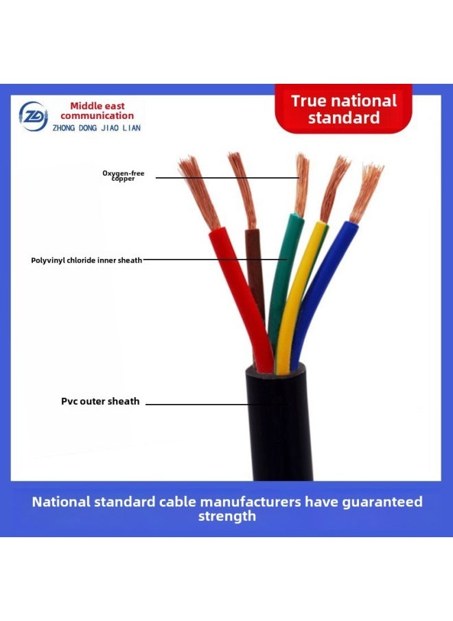 RVV GB Pure Copper Core Sheath Line 2 3 4 Core 1.5 2.5 Square Soft Cable Control Flame Retardant Power Cord-Color:Rvv 3 Core*4.0 Square