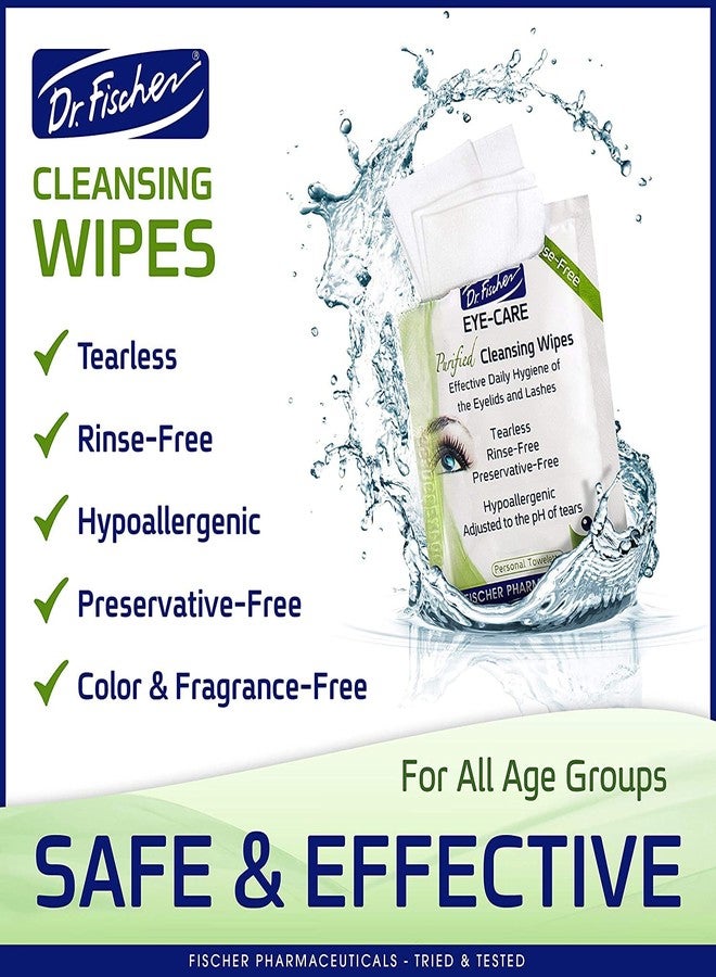 Dr. Fischer Eyelid Wipes - Purified, Non-Irritating, Pre-moistened Eye Wipes for Cleansing Sensitive Skin. Hypoallergenic Make-up Remover (30) - Image 4