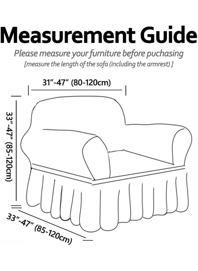 إيروريكس غطاء أريكة من قطعة واحدة سهل التركيب مع تنورة، متين وقابل للغسل، مرن للغاية، واقي أثاث عالمي، بني، مقعد واحد، 23 - Image 3