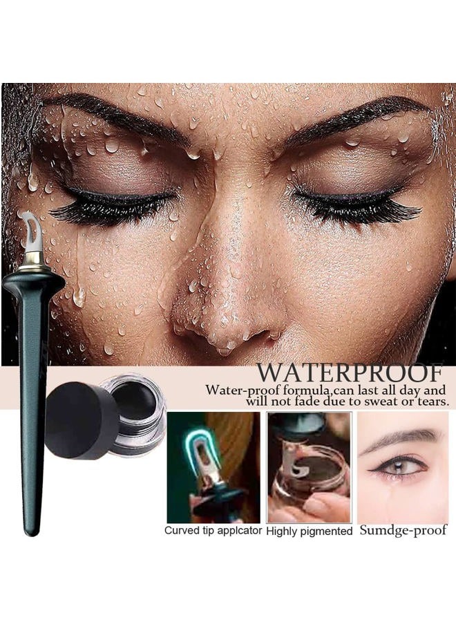 Aaiffey Eyeliner Applicator Kit With Cream Gel, Reusable Silicone Tool, Waterproof Easy No-Skip Black (Tool + Cream) - Image 2