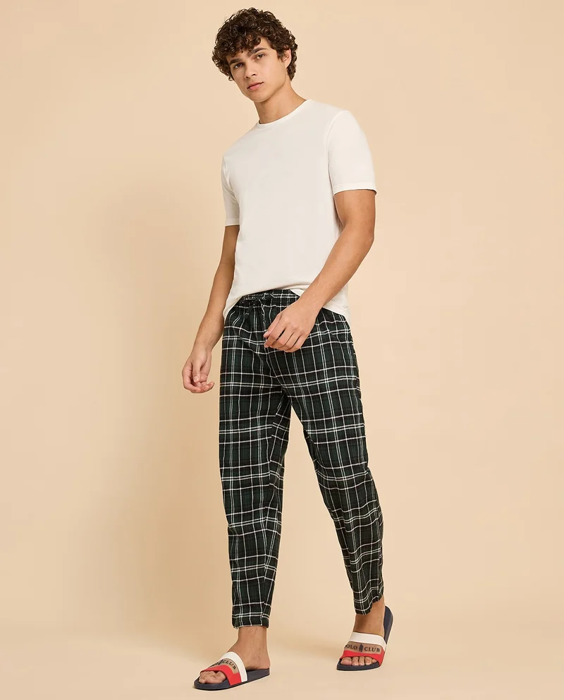 أر أند بي Plaid Lounge Pants with Drawstring Waist