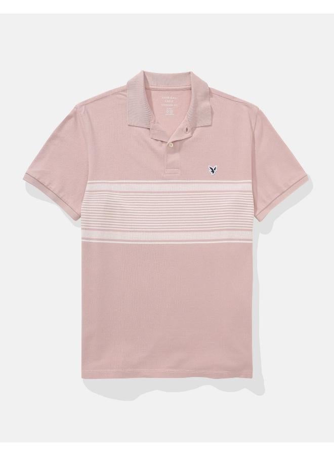 American Eagle AE Logo Striped Polo Shirt - Image 3