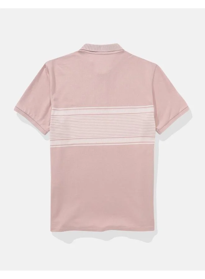 American Eagle AE Logo Striped Polo Shirt