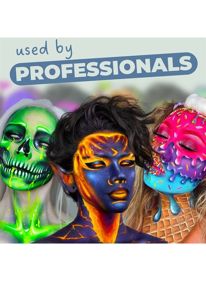 PRO Face Paint - Metallic Silver (90gm), Professional Water Based Single Cake Face & Body Paint Makeup Supplies for Adults Kids Halloween Facepaint SFX Water Activated Face Painting Non Tox
