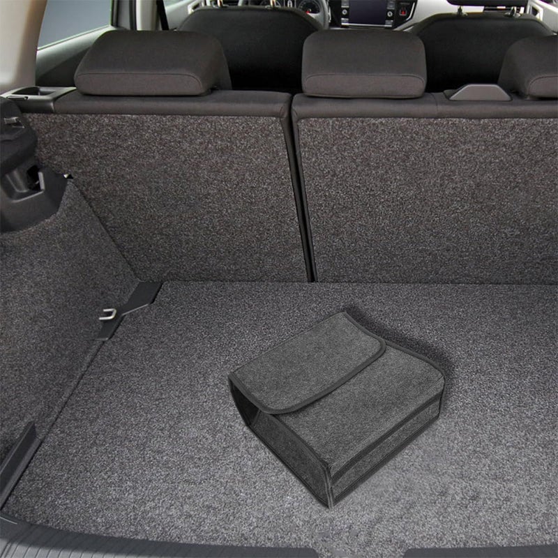 2pcs Foldable Car Trunk Organizer Deep Gray Felt Storage Box for SUV and Sedan Cargo Management - Image 4
