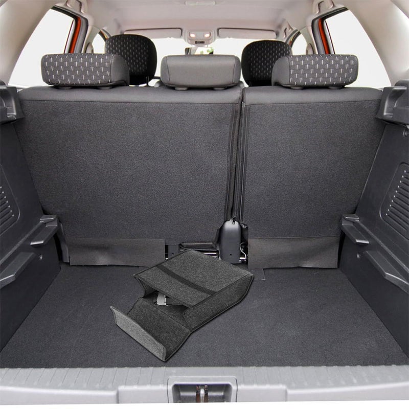 2pcs Foldable Car Trunk Organizer Deep Gray Felt Storage Box for SUV and Sedan Cargo Management - Image 5