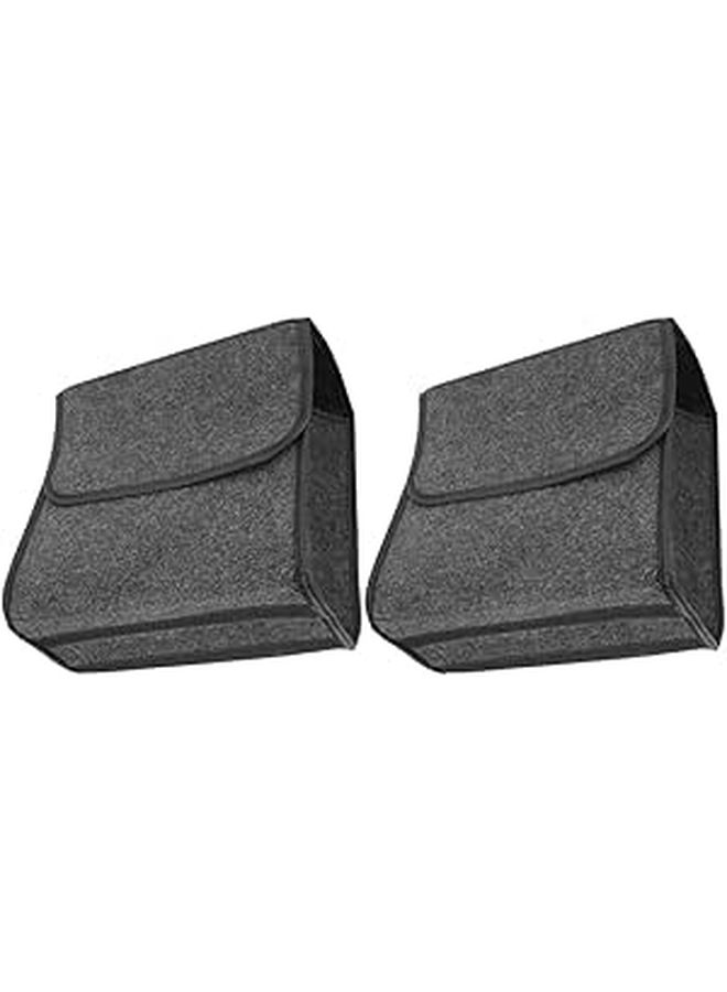 2pcs Foldable Car Trunk Organizer Deep Gray Felt Storage Box for SUV and Sedan Cargo Management - Image 1