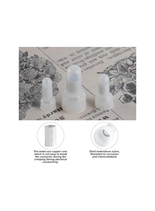 The Bros Closed End Crimp Connectors, Nylon Wire Connector Kit, Insulated Crimp Cap Terminal, 22-16/16-14/12-10 AWG, Wire End Caps for Electrical Connections, 300 Pcs - Image 4