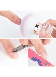 KADS KADS Nail Dust Brush Makeup Brush Flower Shape Crystal Base Nail Cleaning Brush Manicure Pedciure Brush Tool (Pink Flower Shape)  - Image 4