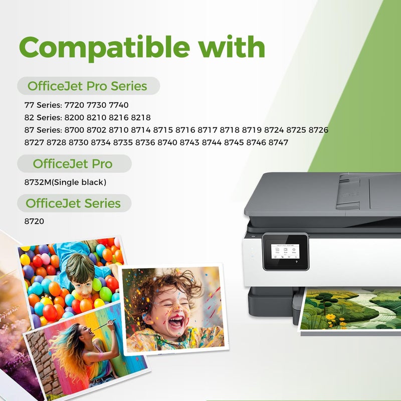 Ubinki 952XL Ink Cartridges Combo 4-Pack Compatible for HP 952 HP952 XL HP952XL to OfficeJet Pro 8720 8725 8210 8715 8702 8740 7720 8730 8216 8700 Printer Black Cyan Magenta Yellow - Image 2