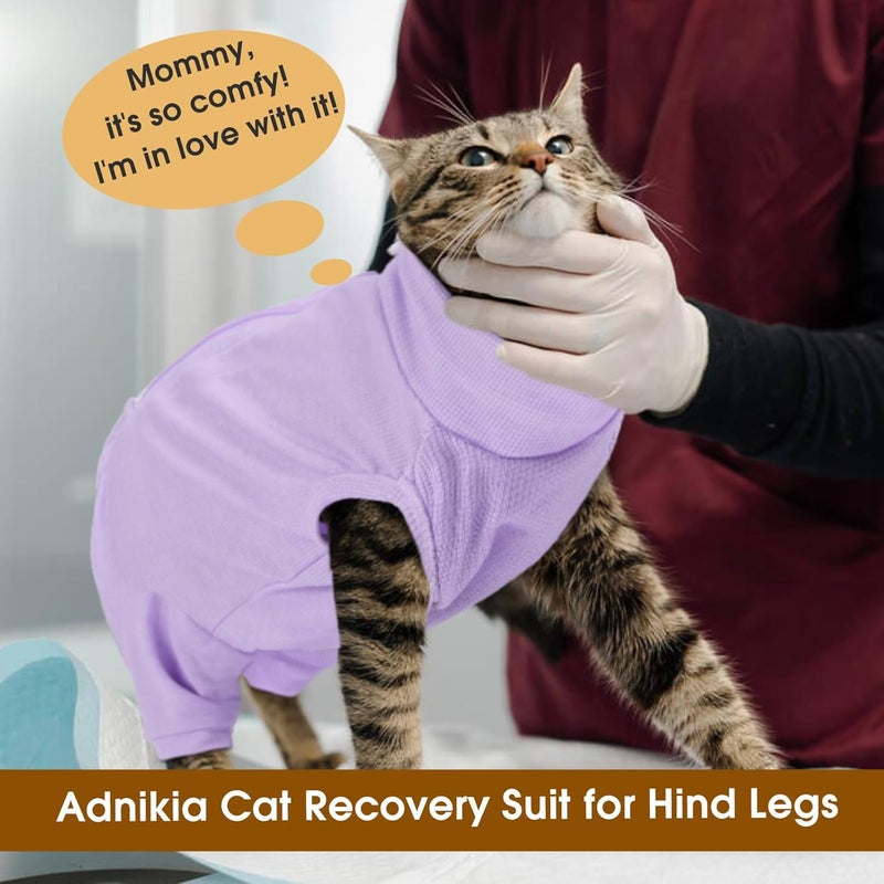 ADNIKIA Cat Recovery Suit with Hind Legs, Breathable Onesie After Surgery Female for Abdominal Wounds or Skin Diseases, Anti-Licking Full Body Pet Surgical Pajamas, E-Collar Alternative Wear - Image 5